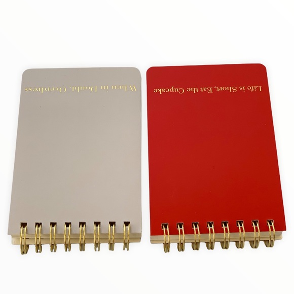 Set of Two Gold Embossed Lined Spiral Notebooks 3" x 4.5", New In Box - Picture 7 of 11